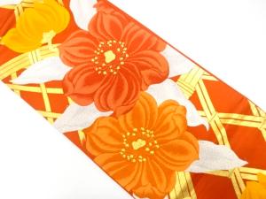 アンティーク　光悦垣に花模様織り出し袋帯（着用可）